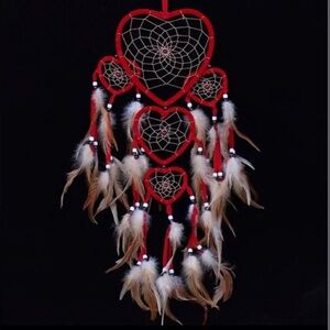 Red heart dream catcher